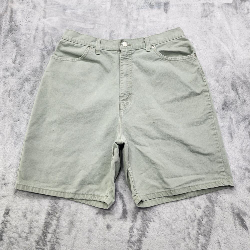 Vintage 90s Faded Glory Shorts Womens 14‎ Green High Rise Classic Jorts Denim